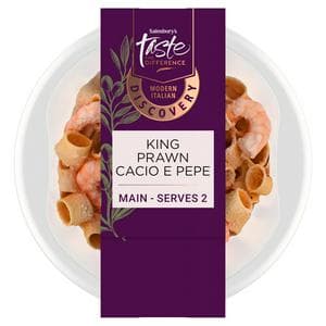 Sainsbury's Discovery 400g King Prawn Cacio e Pepe Pasta, Taste the Difference