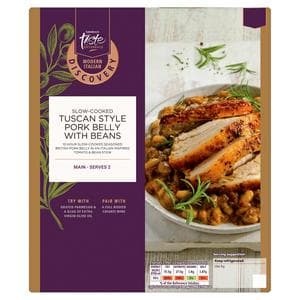Sainsbury's Discovery 688g Slow Cooked Tuscan Style Pork Belly with Beans, Taste the Difference