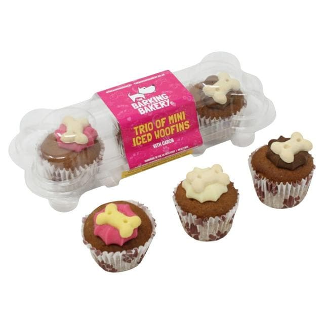 The Barking Bakery 38g Trio of Mini Iced Woofins with Carob Dog Treats - gallery image 1