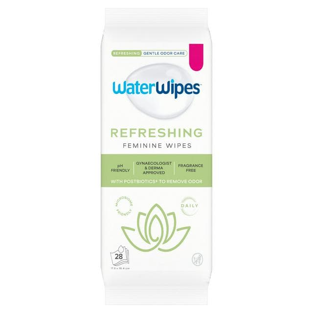 WaterWipes 28 x Refreshing Fragrance Free Feminine Wipes - gallery image 1