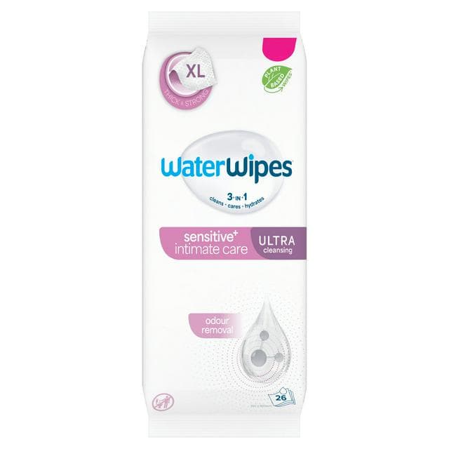 WaterWipes 26 x Sensitive Intimate Care Ultra Incontinence Wipes - gallery image 1