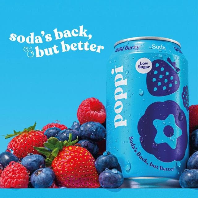 Poppi 4 x 330ml Wild Berry Soda Cans - gallery image 3