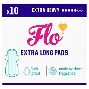 Flo 10 x Bamboo Extra Long Period Pads