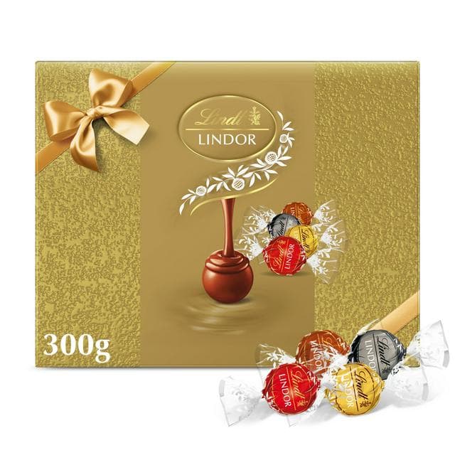 Lindt Lindor 300g Assorted Gold Gift Box Chocolate Truffles - gallery image 1