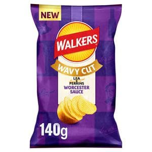 Walkers Wavy 140g Worcester Sauce Ridged Sharing Crisps