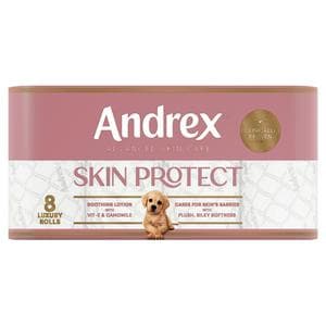 Andrex Skin Protect 8 x Standard Toilet Tissue Rolls