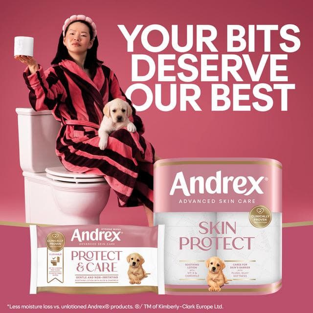Andrex Skin Protect 4 x Standard Toilet Tissue Rolls - gallery image 3