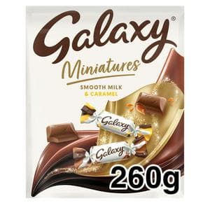 Galaxy Miniatures 260g Caramel & Milk Chocolate Bars Pouch