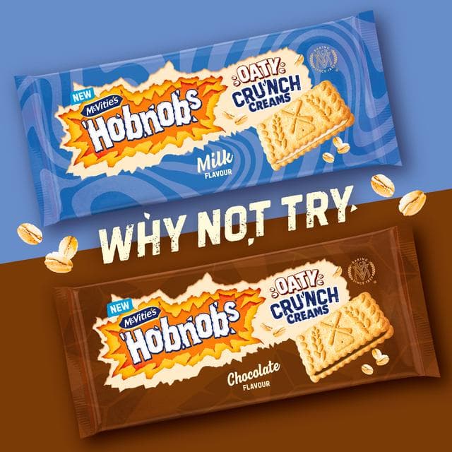 McVitie's Hobnobs Oaty Milky 100g Chocolate Flavour Cream Biscuits - gallery image 3