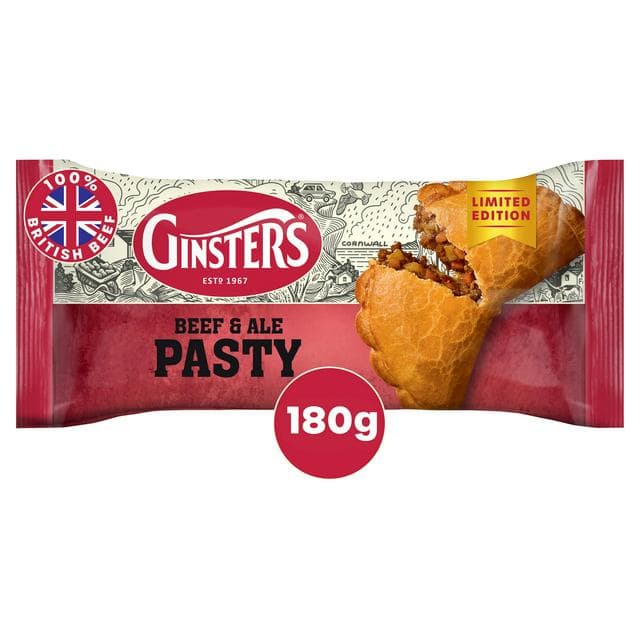 Ginsters 180g Beef & Ale Pasty, Limited Edition - gallery image 1