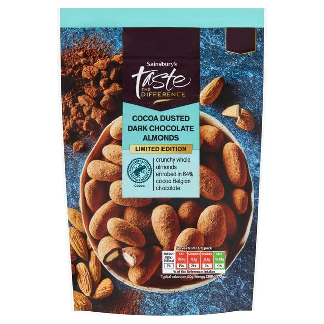 Sainsbury's 150g Cocoa Dusted Almonds, Taste the Difference - gallery image 1
