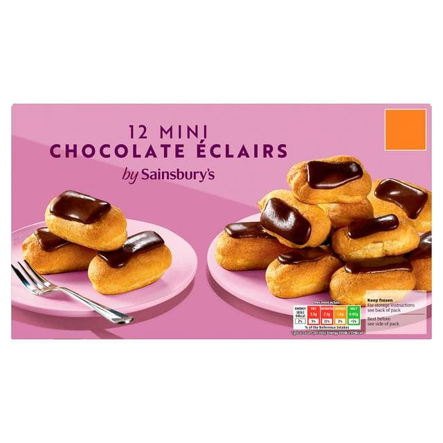 Sainsbury's 12 x Mini Chocolate Eclairs 140g - gallery image 1
