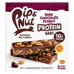 Pip & Nut 3 x 46g Dark Chocolate Peanut Protein Bars