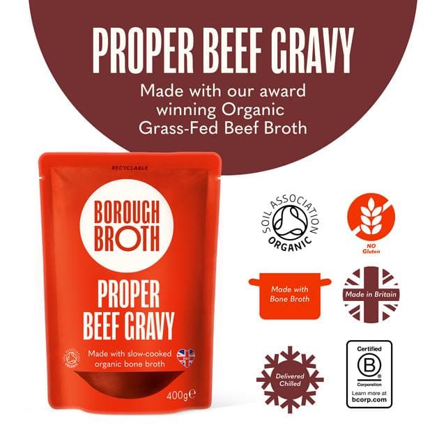 Borough Broth 400g Proper Beef Organic Bone Broth Gravy - gallery image 2