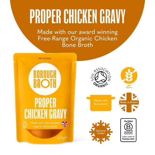 Borough Broth 400g Proper Chicken Organic Bone Broth Gravy - gallery image 2