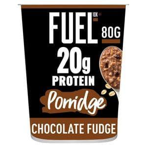 FUEL10K 80g Chocolate Fudge 20g High Protein Porridge Oat Cereal Pot