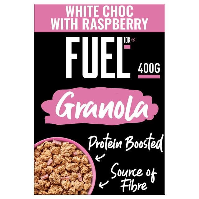 FUEL 10K 400g White Chocolate with Raspberry Protein Granola Breakfast Cereal - gallery image 1