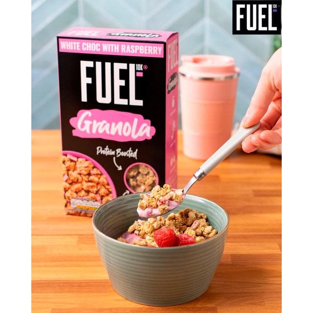FUEL 10K 400g White Chocolate with Raspberry Protein Granola Breakfast Cereal - gallery image 4