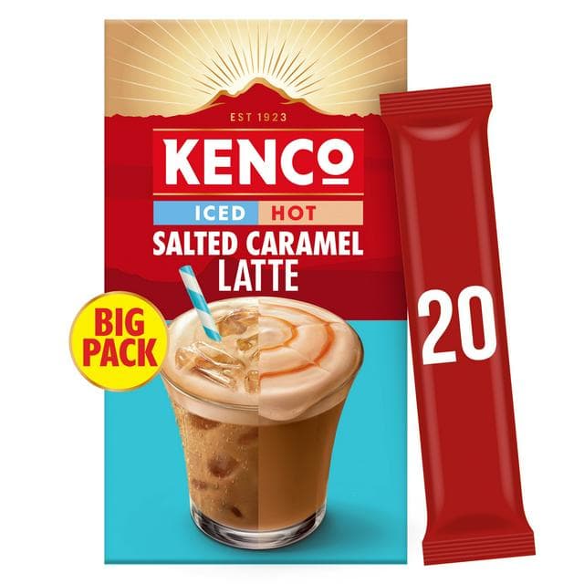 Kenco 20 x Iced Hot Salted Caramel Latte Instant Coffee Sachets - gallery image 1