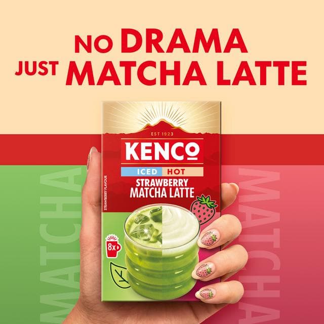 Kenco 8 x Iced Hot Strawberry Matcha Latte Sachets - gallery image 3