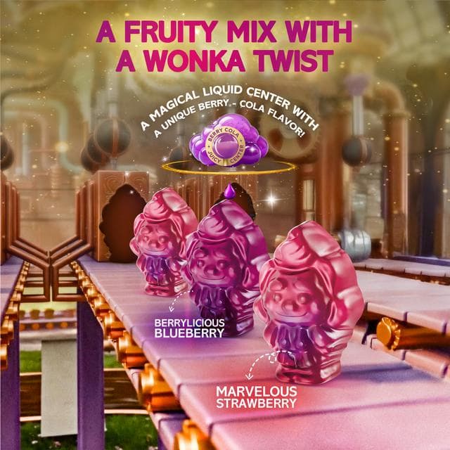 Wonka 142g Oompa Loompa Blueberry & Strawberry Berry Cola Flavour - gallery image 2