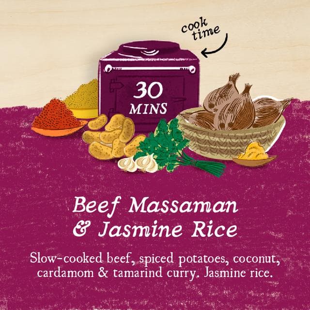 Charlie Bigham's 750g Beef Massaman & Jasmine Rice Meal - gallery image 3