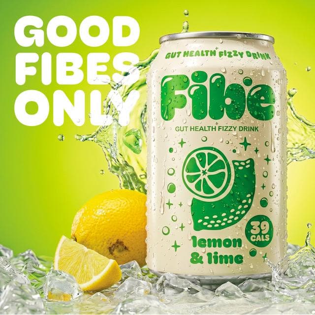Fibe 4 x 330ml Lemon & Lime Gut Health Fizzy Drink - gallery image 4