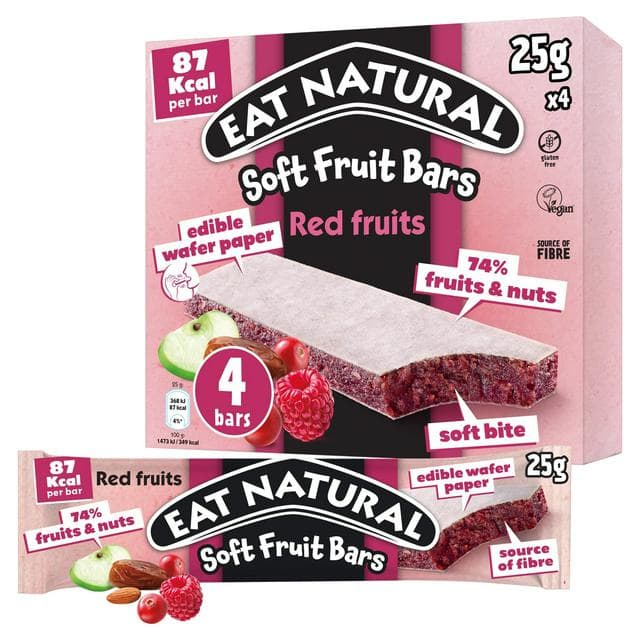 Eat Natural 4 x 25g Red Fruits Multipack Soft Fruit Bars - gallery image 1