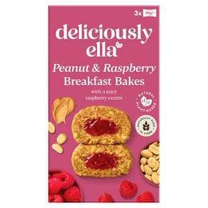Deliciously Ella 3 x Peanut & Raspberry Multipack Breakfast Bakes 150g