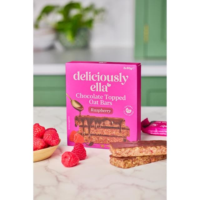 Deliciously Ella 3 x 50g Raspberry Chocolate Topped Multipack Oat Bars - gallery image 3