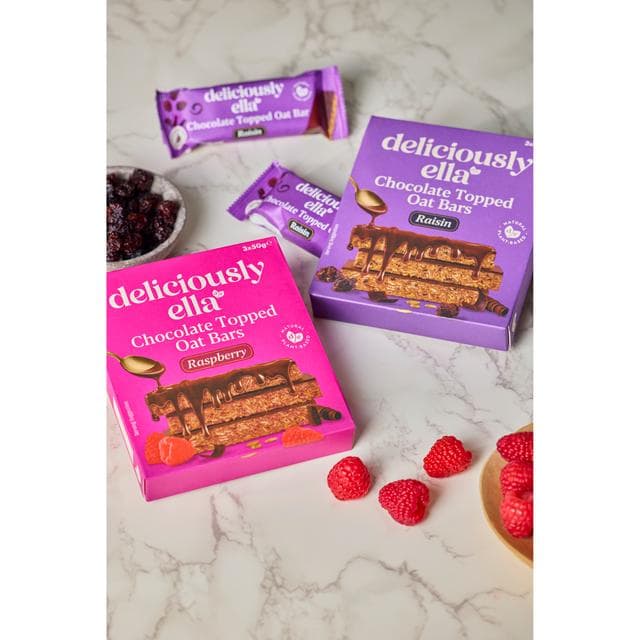Deliciously Ella 3 x 50g Raspberry Chocolate Topped Multipack Oat Bars - gallery image 4