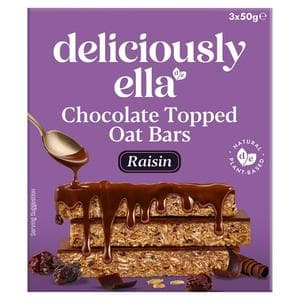 Deliciously Ella 3 x 50g Raisin Chocolate Topped Multipack Oat Bars