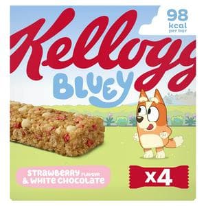 Kellogg's Bluey 4 x 25g Strawberry & White Chocolate Flavour Multigrain Multipack Snack Bars