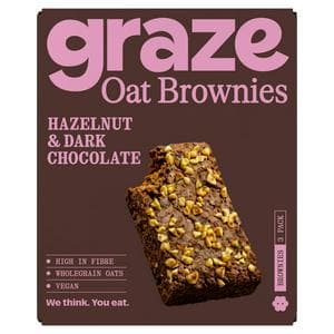 Graze 3 x 45g Hazelnut & Dark Chocolate Multipack Oat Brownies