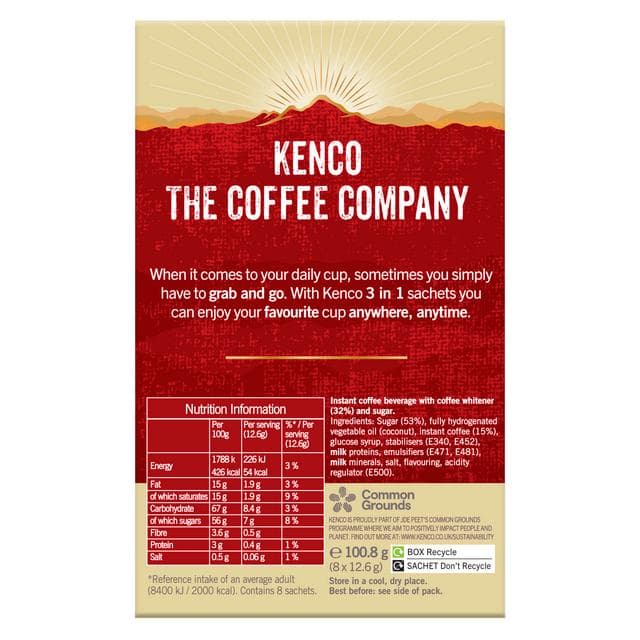 Kenco 8 x 3 in 1 Smooth White Instant Coffee with Sugar Sachets - gallery image 2