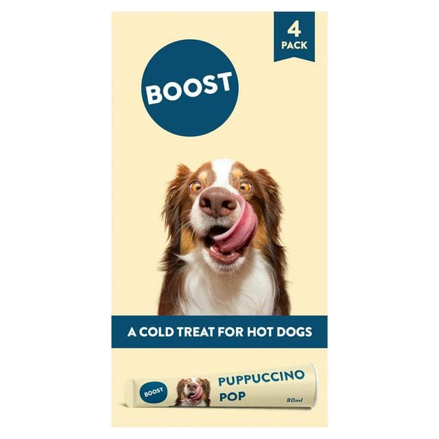 Boost 4 x 80ml Puppuccino Pop Frozen Dog Treat - gallery image 1