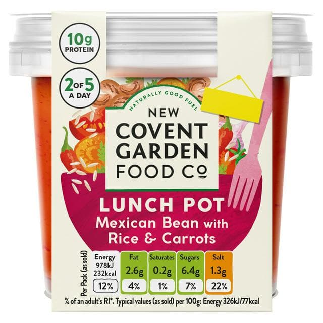 New Covent Garden Food Co. 300g Mexican Bean with Rice & Carrots Lunch Pot - gallery image 1