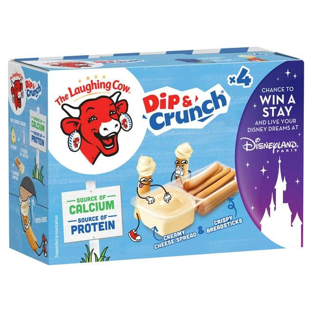The Laughing Cow 4 x Original Dip & Crunch Cheese Spread with Breadsticks 140g - gallery image 1