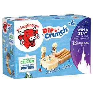 The Laughing Cow 4 x Original Dip & Crunch Cheese Spread with Breadsticks 140g