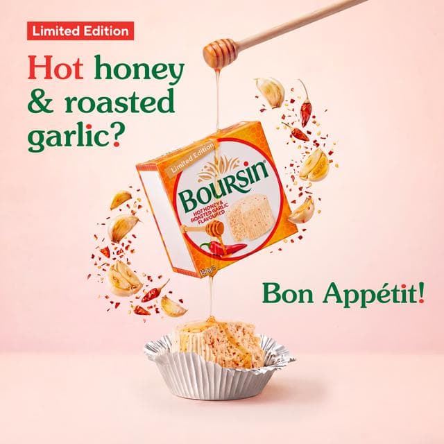 Boursin 150g Hot Honey & Roasted Garlic Flavoured Cheese, Limited Edition - gallery image 2
