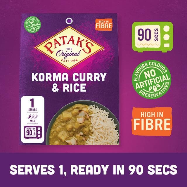 Patak's The Original 250g Korma Curry & Rice - gallery image 2