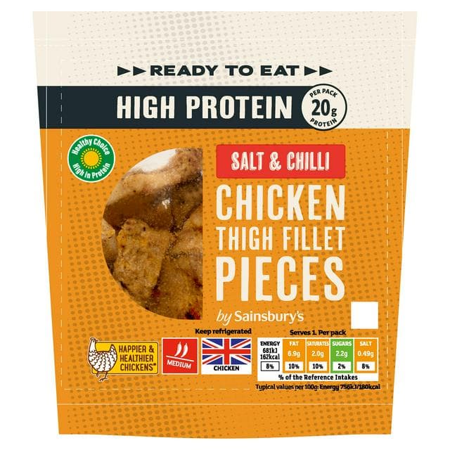 Sainsbury's 90g Ready to Eat Salt & Chilli Thigh Fillet Pieces - gallery image 1