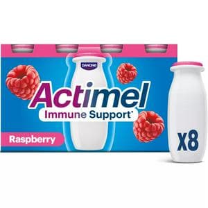 Actimel 8 x 100g Raspberry Immune Support Yoghurt Drink