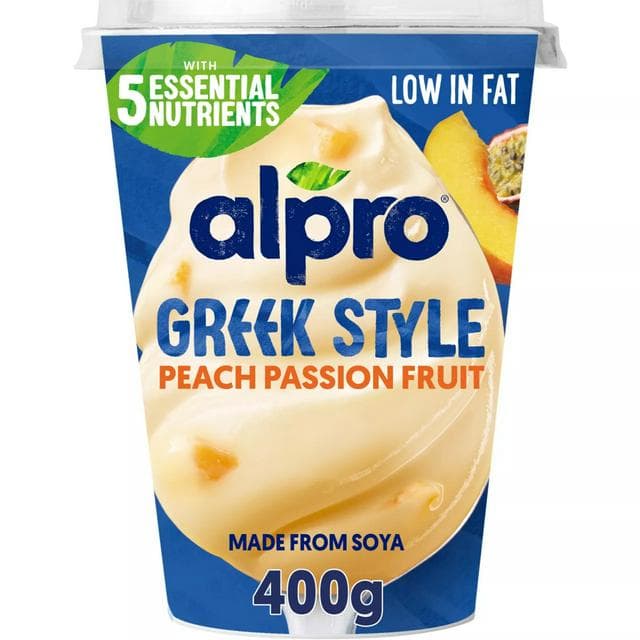 Alpro 400g Peach Passion Greek Style Big Pot Yoghurt - gallery image 1