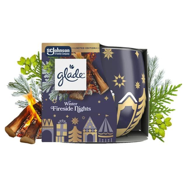 Glade Winter Fireside Nights Festive Scented Candle, Limited Edition 108g - gallery image 1