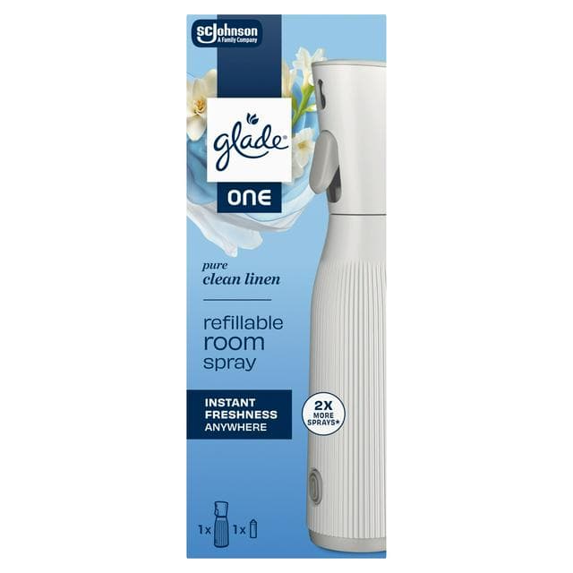 Glade One Pure Clean Linen Starter Kit Refillable Room Spray 13ml - gallery image 1