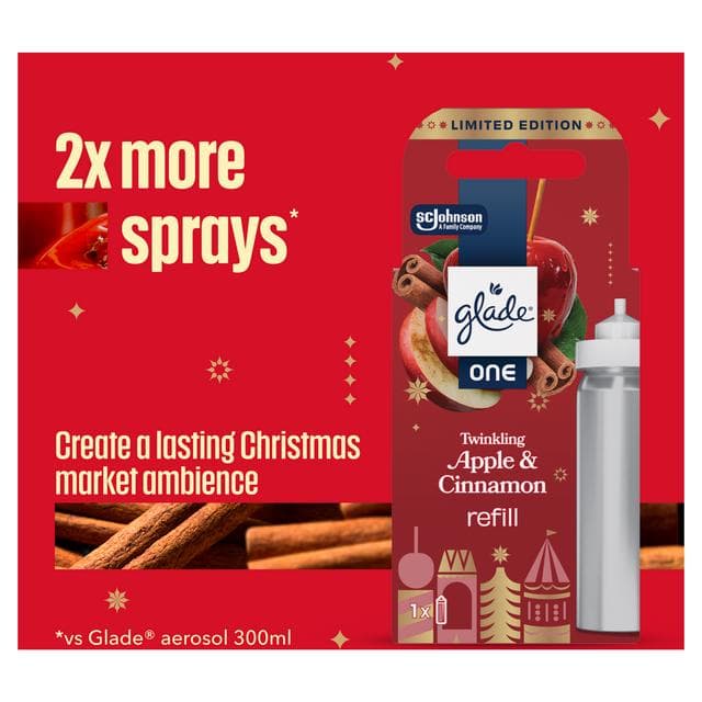 Glade ONE Festive Universal Capsule Refill Pack, Twinkling Apple & Cinnamon, 1x13ml - gallery image 2