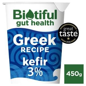 Biotiful Gut Health 450g Greek Recipe 3% Kefir Yoghurt