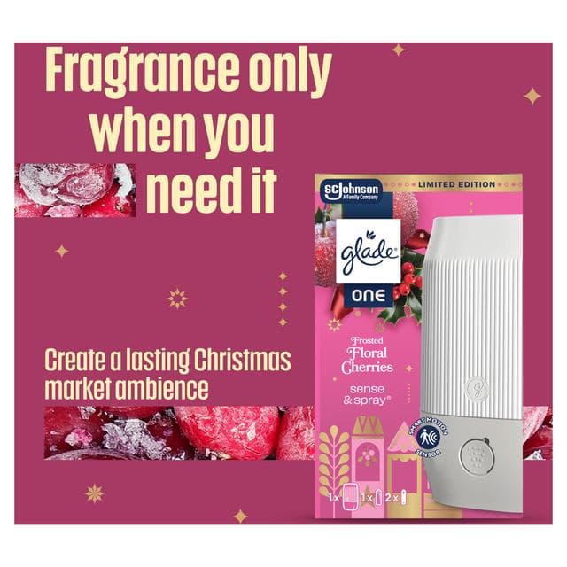 Glade ONE Festive Sense & Spray Starter Kit, Frosted Floral Cherries, 1x13ml - gallery image 2