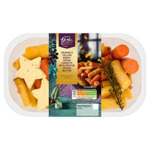 Sainsbury's 600g Orange & Yellow Sweet Spear Carrots with Festive Spiced Butter, Taste the Difference